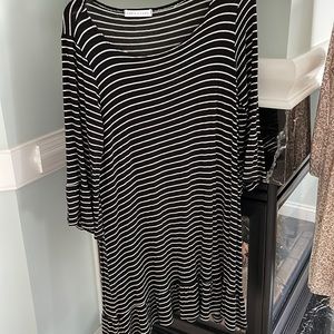 Beautiful knit black and white striped dress